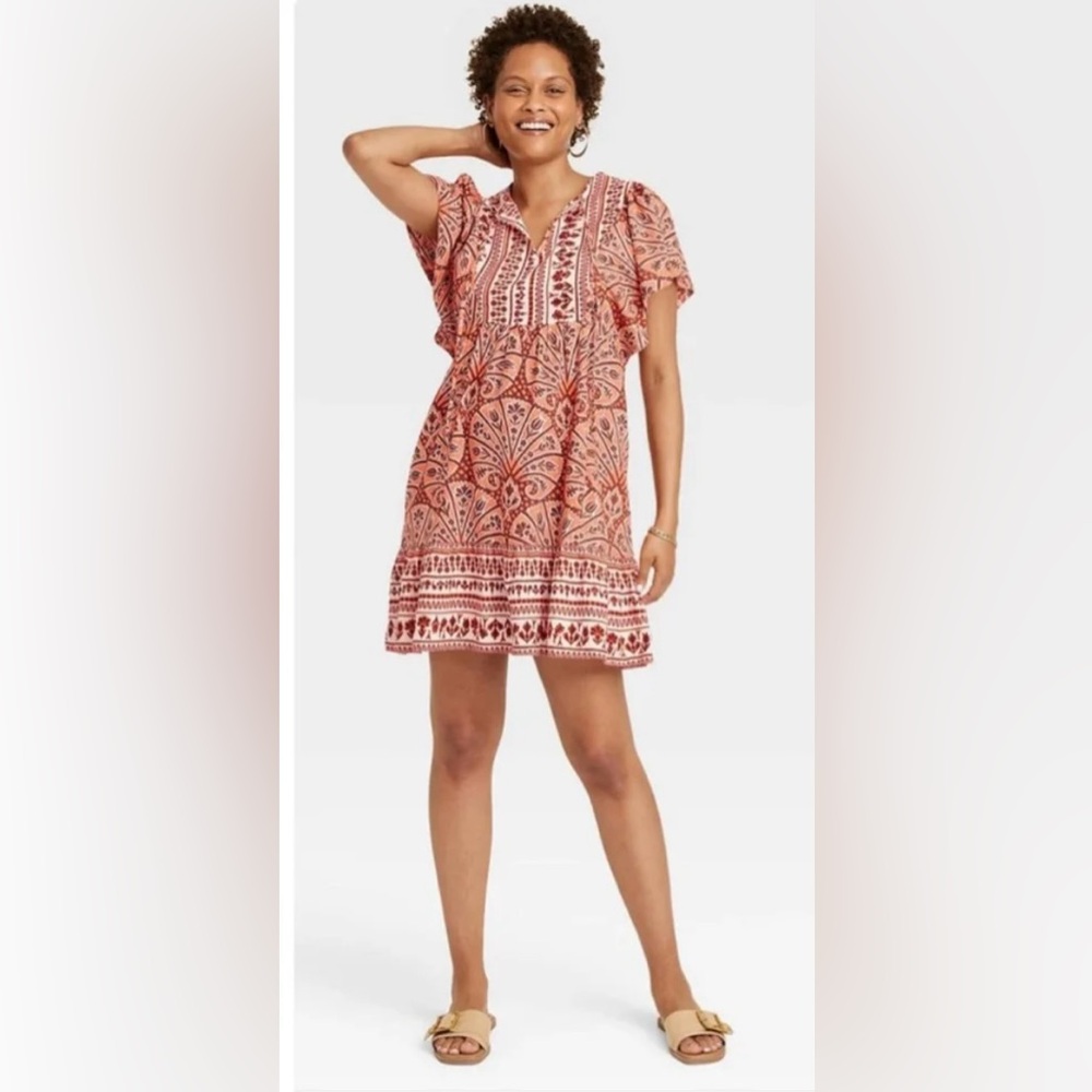 Knox Rose Red Patterned Dress